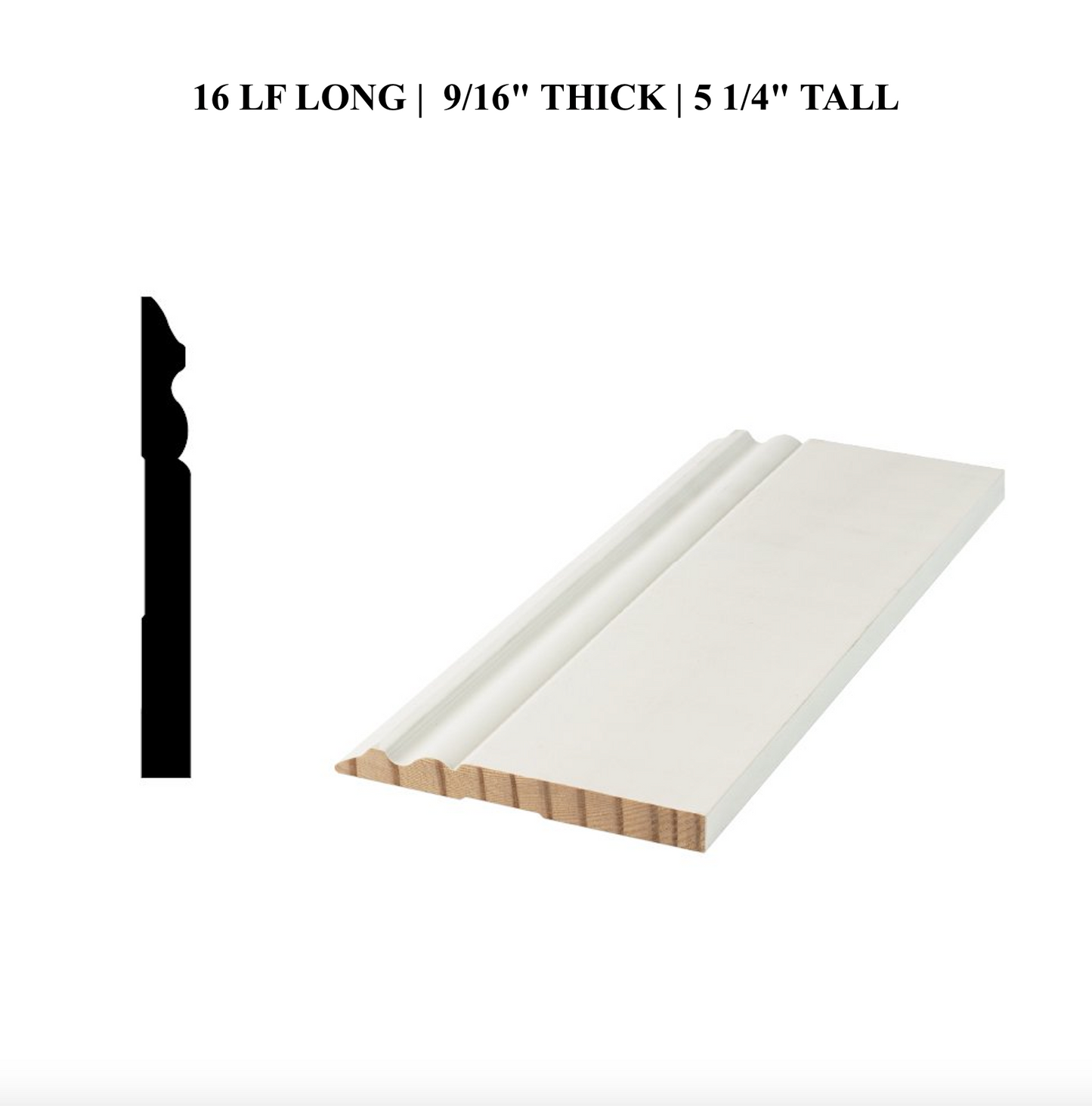 PICK UP TODAY | #5180 | Baseboards Pine Primed | 16 Foot Painted Wood Boards