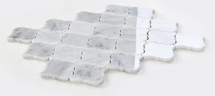 New | Arabesque | White | Mosaic Sheet Tile | Walls, Interior Floors, & Showers