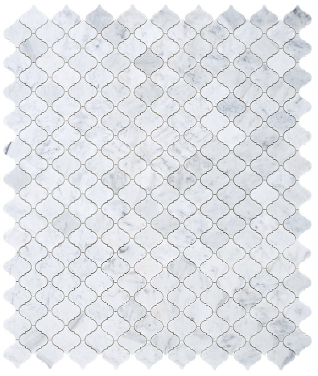 New | Arabesque | White | Mosaic Sheet Tile | Walls, Interior Floors, & Showers