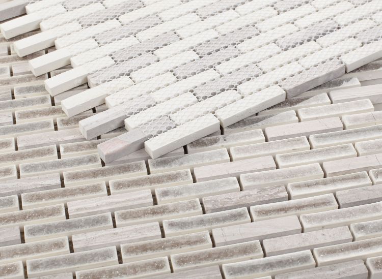 New | Linear | Beige | Mosaic Sheet Tile | Interior Walls & Shower Walls