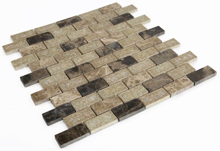 New | Brick | Beige & Brown | Mosaic Sheet TIle | Interior Walls & Shower Walls