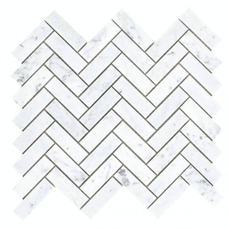 New | Herringbone | White | Mosaic Sheet Tile | Walls, Interior Floors & Showers
