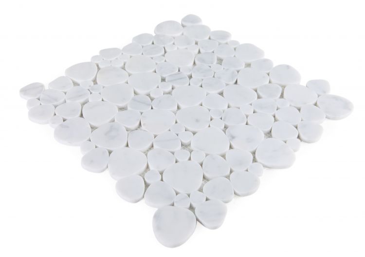 New | Pebble | White | Mosaic Sheet Tile | Walls, Interior Floors, & Showers