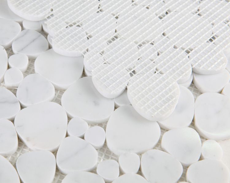 New | Pebble | White | Mosaic Sheet Tile | Walls, Interior Floors, & Showers