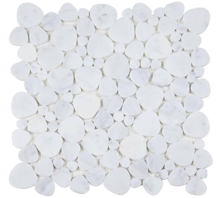 New | Pebble | White | Mosaic Sheet Tile | Walls, Interior Floors, & Showers