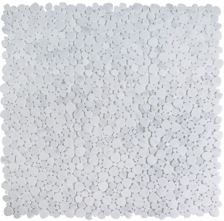 New | Pebble | White | Mosaic Sheet Tile | Walls, Interior Floors, & Showers