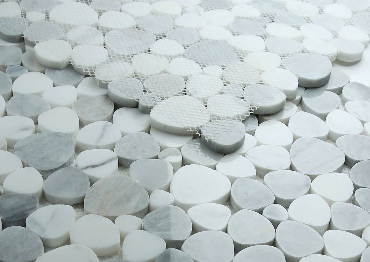 New | Gray & White | Mosaic Sheet Tile | Walls, Interior Floors, & Showers