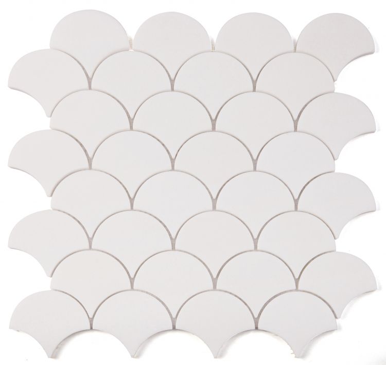 New | Scale | White | Mosaic Sheet Tile | Walls, Interior Floors & Showers