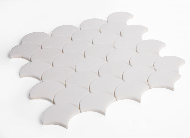 New | Scale | White | Mosaic Sheet Tile | Walls, Interior Floors & Showers