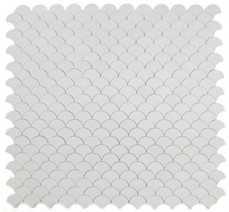 New | Scale | White | Mosaic Sheet Tile | Walls, Interior Floors & Showers
