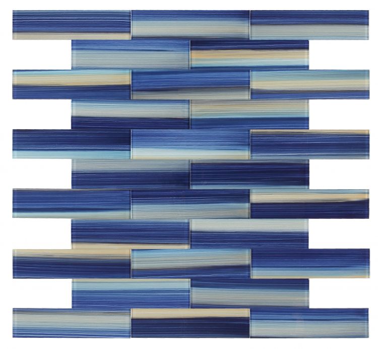 New | Glass | Dark Blue & Light Blue | Mosaic Sheet Tile | Walls, Shower Walls, Pools & Pool Liners