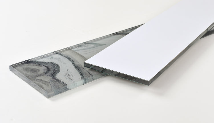 New | Subway Glass | Gray & Blue | Mosaic Sheet Tile | Interior Walls & Shower Walls