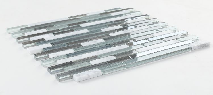 New | Glass | Blue & Gray | Mosaic Sheet Tile | Interior Walls & Showers