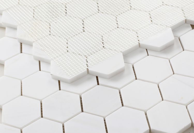 New | Hexagon | White | Mosaic Sheet Tile | Walls, Interior Floors & Showers