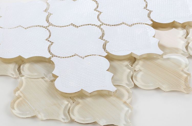New | Spade | Tan & White | Mosaic Sheet Tile | Interior Walls, Shower Walls, Pools & Pool Liners