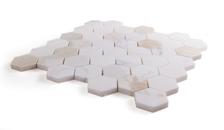 New | Hexagon | White & Gold | Mosaic Sheet Tile | Walls, Floors & Showers