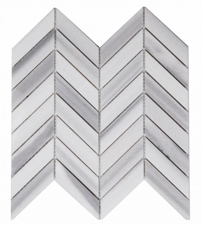 New | Herringbone | White & Gray | Walls, Interior Floors & Showers