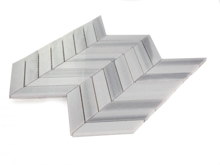 New | Herringbone | White & Gray | Walls, Interior Floors & Showers