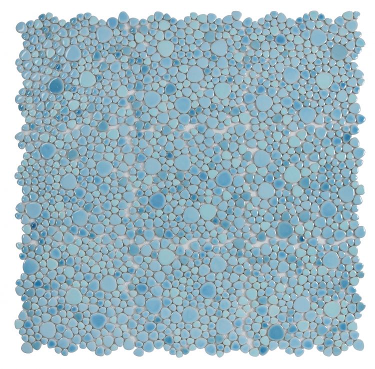 New | Pebble | Blue | Mosaic Sheet Tile | Walls, Interior Floors, Showers, Pools & Pool Liners
