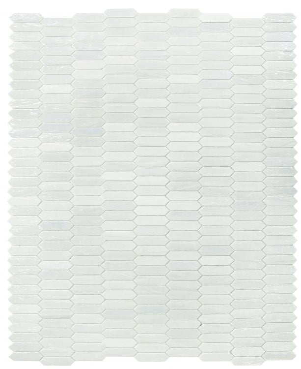 New | Elongated Hexagon | White | Mosaic Sheet Tile | Interior Walls, Showers, Pools, & Pool Liners