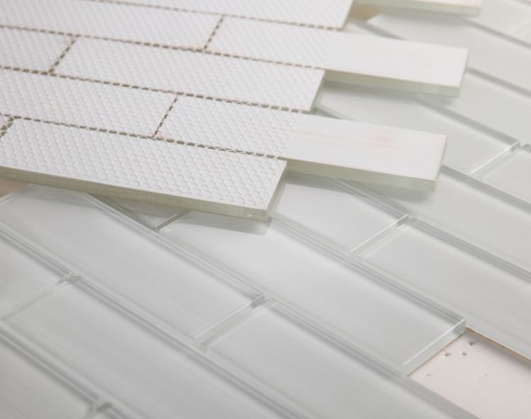 New | Subway Glass | Gray | Mosaic Sheet Tile | Walls, Shower Walls, Pools & Pool Liners