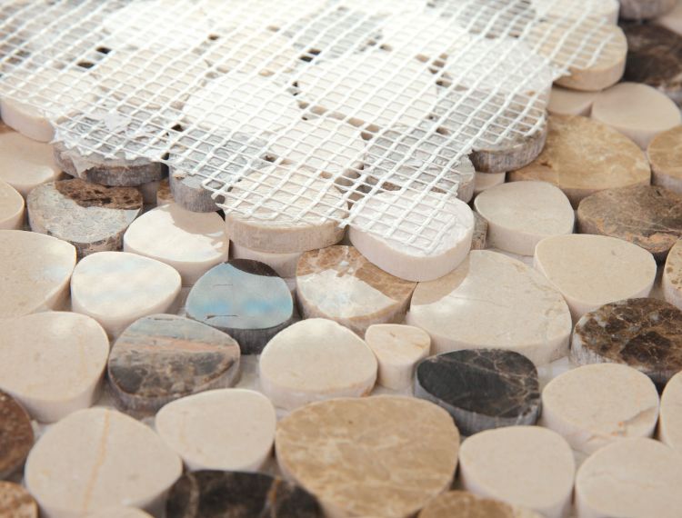 New | Pebble | Beige & Brown | Mosaic Sheet Tile | Walls, Interior Floors, & Showers