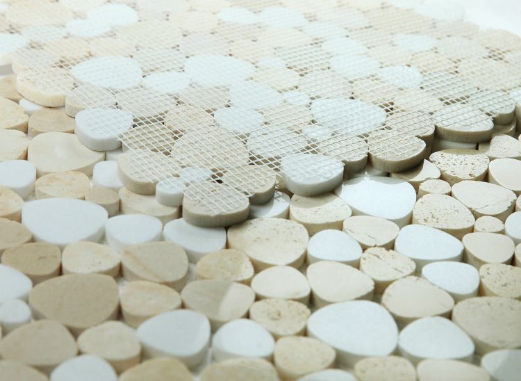 New | Gold & White | Mosaic Sheet Tile | Walls, Interior Floors, & Showers