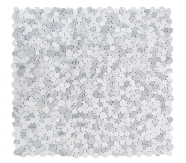 New | Pebble | White & Gray | Mosaic Sheet Tile | Walls, Interior Floors, & Showers