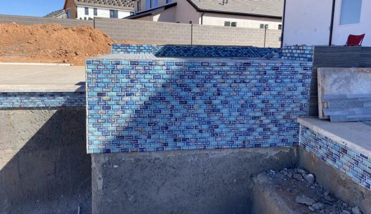 New | Brick | Blue | Mosaic Sheet Tile | Walls, Interior Floors, Showers & Pools