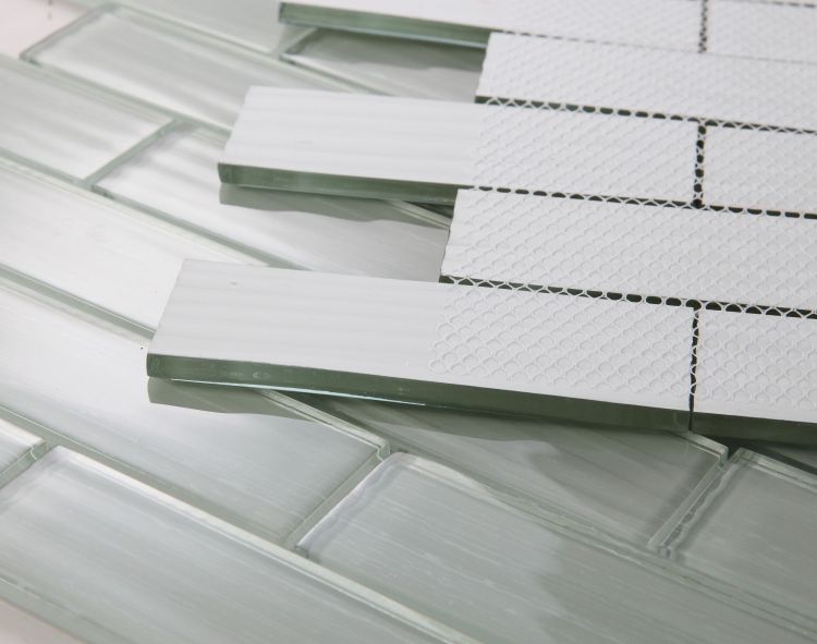 New | Subway Glass | Gray | Mosaic Sheet Tile | Walls & Shower Walls