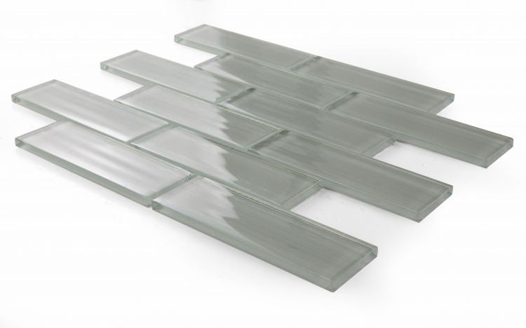 New | Subway Glass | Gray | Mosaic Sheet Tile | Walls & Shower Walls