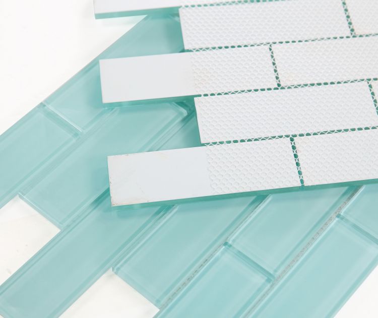 New | Subway Glass | Green | Mosaic Sheet Tile | Walls, Shower Walls, Pools & Pool Liners