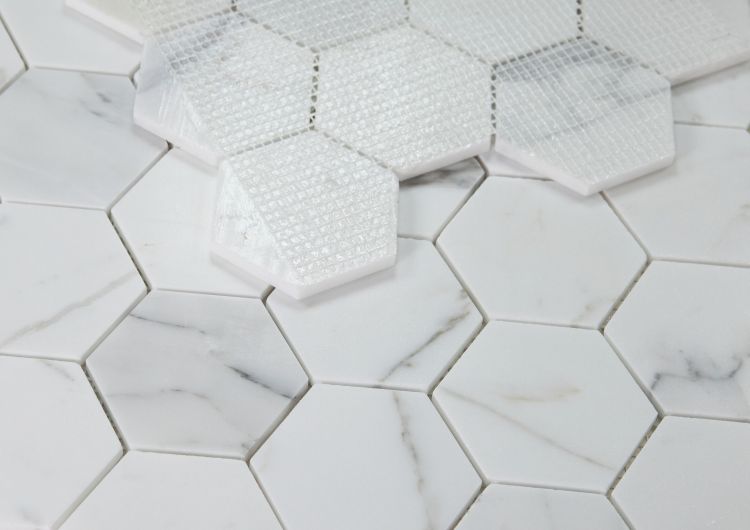 New | Hexagon |White | Mosaic Sheet Tile | Walls, Interior Floors & Showers