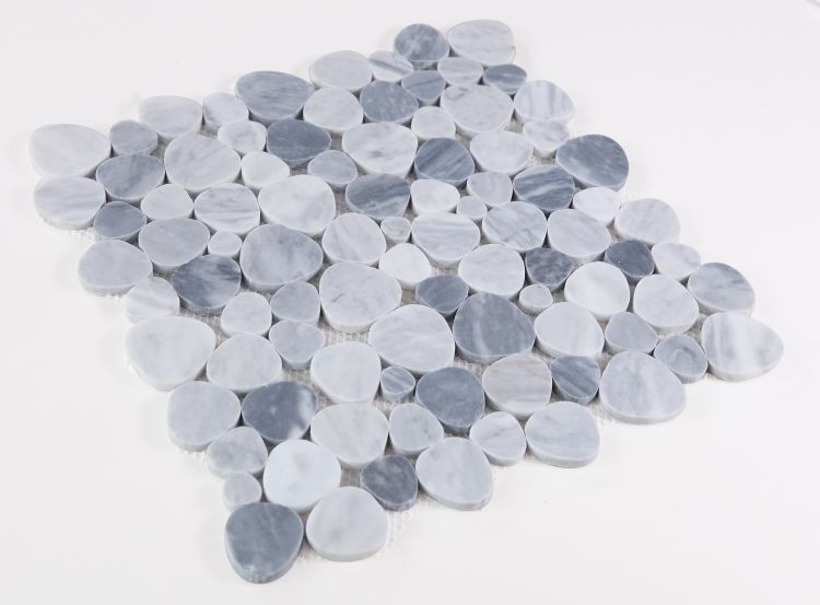 New | Pebble | Light & Dark Gray | Mosaic Sheet Tile | Walls, Interior Floors, & Showers