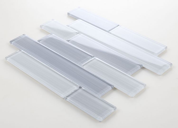 New | Subway Glass | Gray | Mosaic Sheet Tile | Walls, Shower Walls, Pools & Pool Liners
