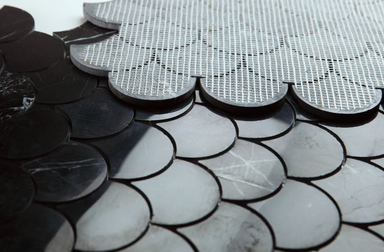 New | Scale | Black | Mosaic Sheet Tile | Walls, Interior Floors & Showers