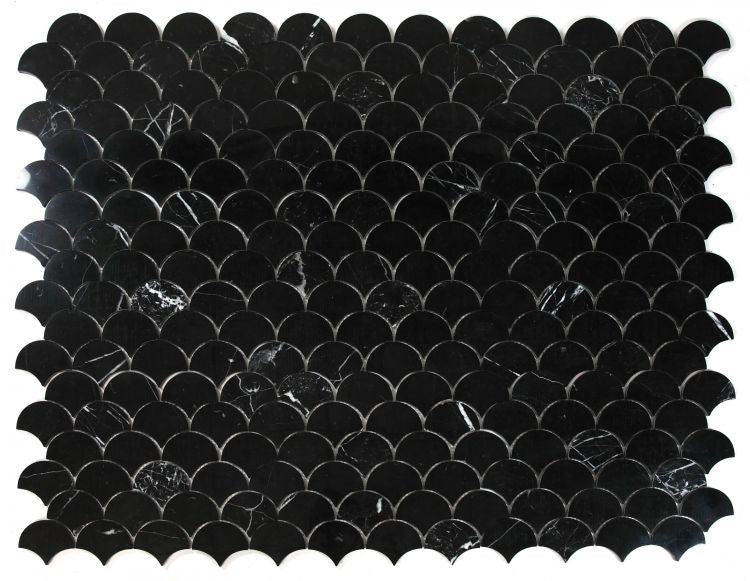 New | Scale | Black | Mosaic Sheet Tile | Walls, Interior Floors & Showers