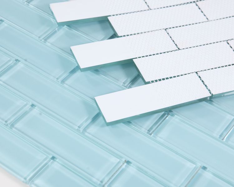 New | Subway Glass | Teal | Mosaic Sheet Tile | Walls, Shower Walls, Pools & Pool Liners