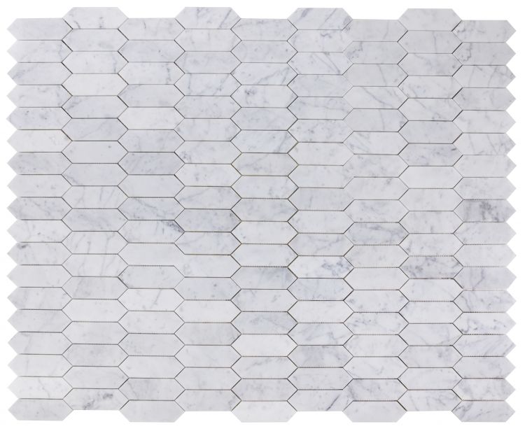 New | Elongated Hexagon | White | Mosaic Sheet Tile | Walls, Interior Floors & Showers