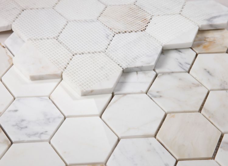 New | White & Gold | Mosaic Sheet Tile | Walls, Interior Floors & Showers