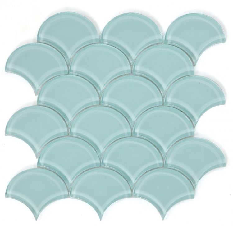 New | Scale | Green | Mosaic Sheet Tile | Walls, Shower Walls, Pools & Pool Liners