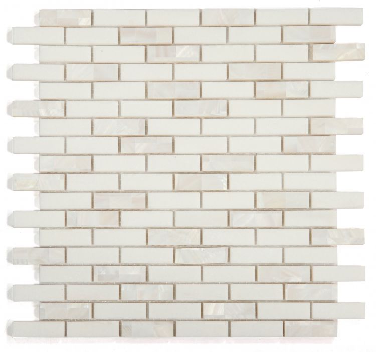 New | Linear | White | Mosaic Sheet Tile | Interior Walls & Shower Walls