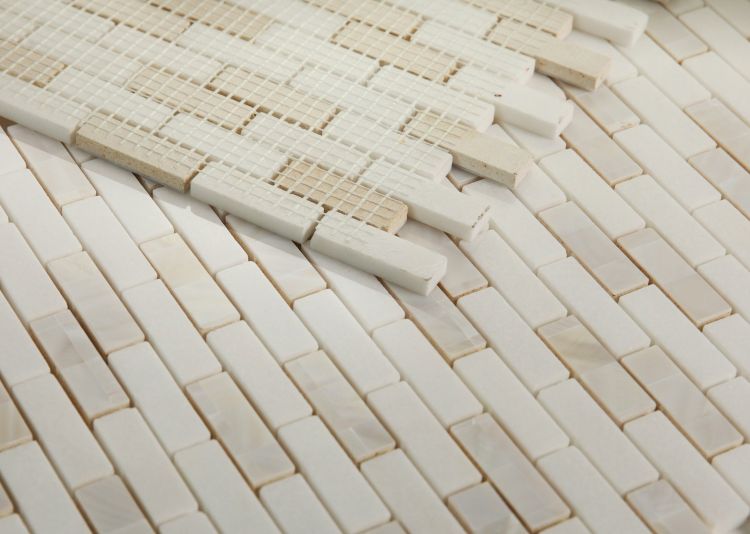 New | Linear | White | Mosaic Sheet Tile | Interior Walls & Shower Walls