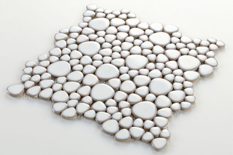 New | Pebble | White | Mosaic Sheet Tile | Walls, Interior Floors, Showers, Pools & Pool Liners