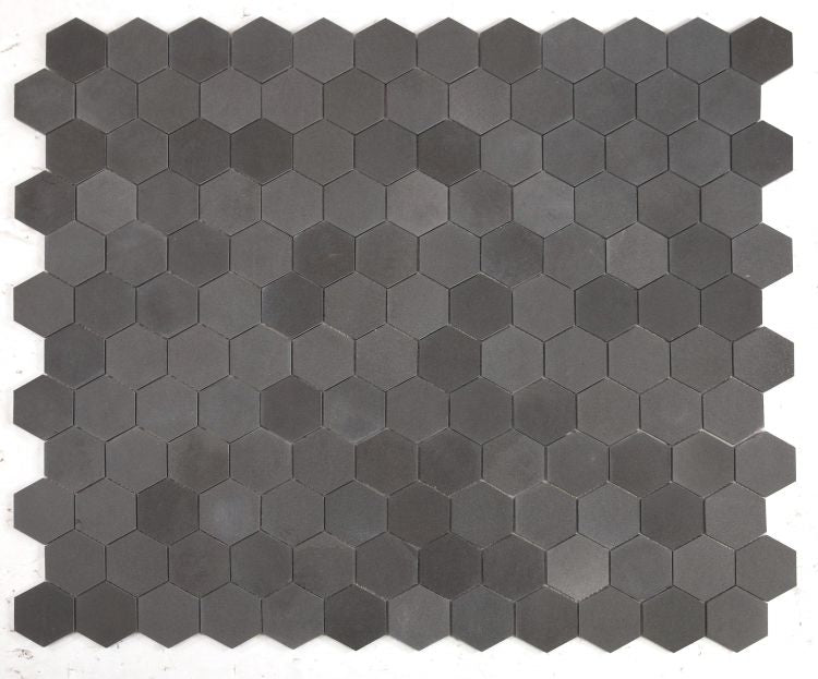 New | Hexagon | Gray & Black | Mosaic Sheet Tile | Walls, Interior Floors & Showers