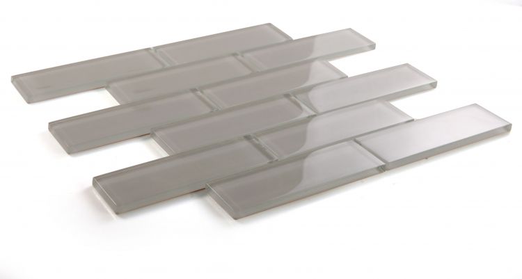 New | Subway Glass | Gray | Mosaic Sheet Tile | Walls, Interior Floors, Showers, Pools & Pool Liners