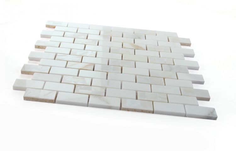 New | Brick | White & Gold | Mosaic Sheet Tile | Interior Walls & Shower Walls