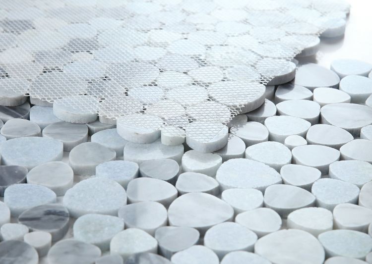 New | Pebble | Blue | Mosaic Sheet Tile | Walls, Interior Floors, & Showers