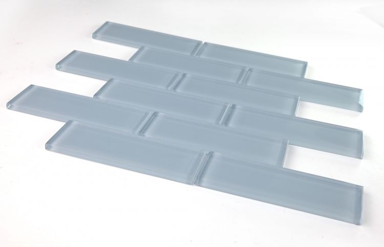 New | Subway Glass | Light Blue | Mosaic Sheet Tile | Walls, Shower Walls, Pools & Pool Liners