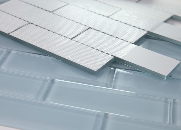 New | Subway Glass | Light Blue | Mosaic Sheet Tile | Walls, Shower Walls, Pools & Pool Liners